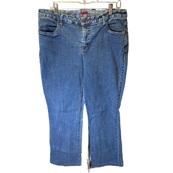 Smith’s Jeans Mid Rise Medium Wash Straight Leg Blue Jeans Sz 18 - Picture 1 of 12